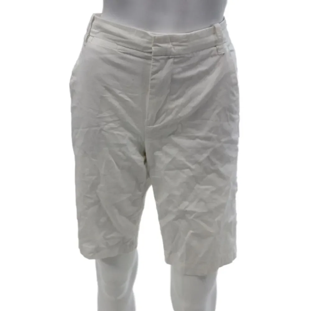 Vince Women Chino Shorts White 98% Cotton Button Casual Size 6